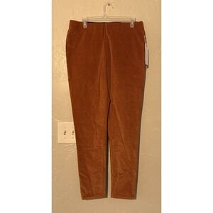 New! Soft Surroundings Orange Corduroy Pull-On Skinny Ankle Women Pants Sz M